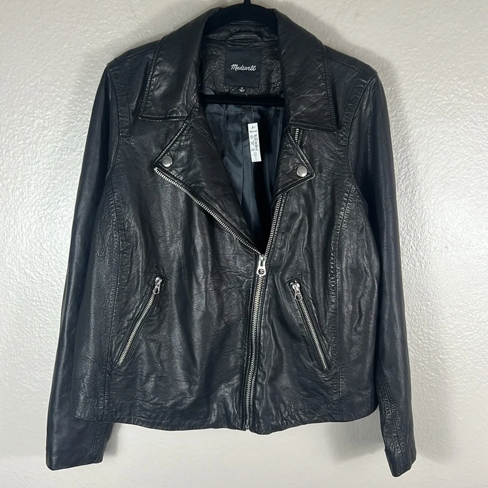 (SOLD) Madewell The Washed Leather Motorcycle Jacket - Picture 6 of 12